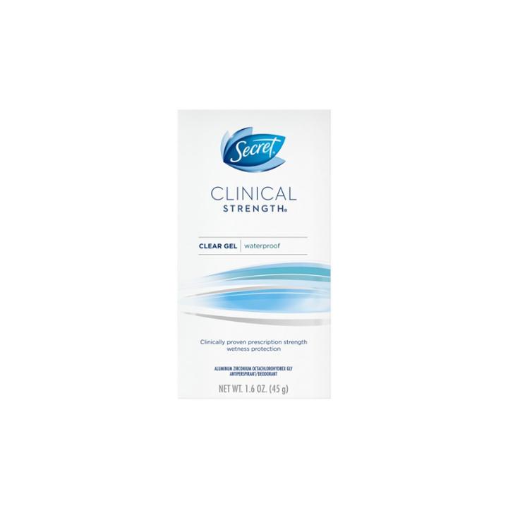 Secret Clinical Strength Waterproof Clear Gel Antiperspirant And Deodorant - 1.6oz,