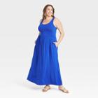 Women's Plus Size Sleeveless Knit Babydoll Dress - Ava & Viv Blue X