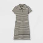 Girls' Short Sleeve Polo Dress - Art Class Black/white
