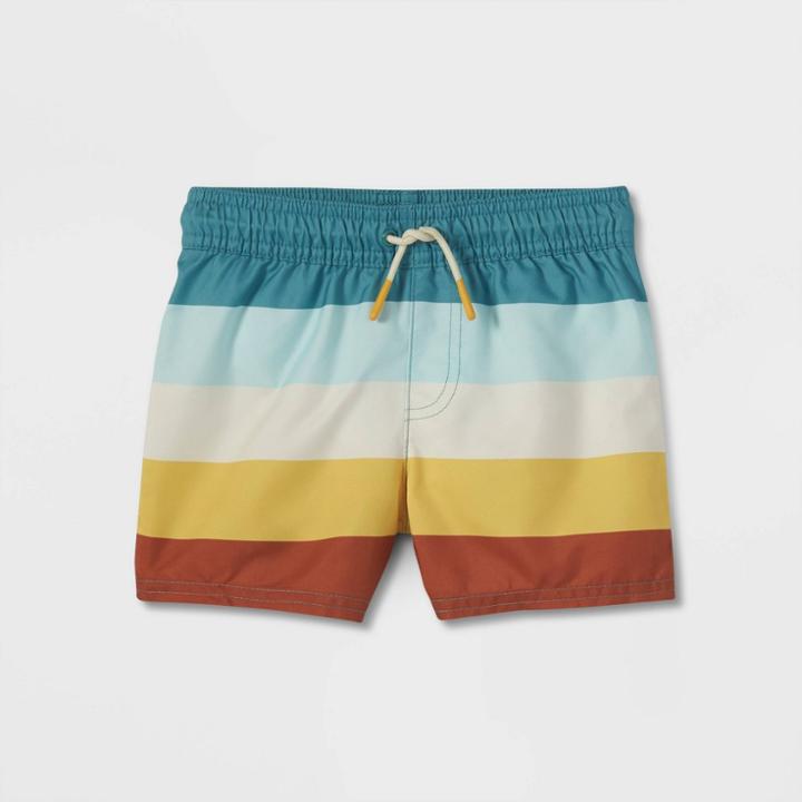 Baby Boys' Retro Striped Swim Trunks - Cat & Jack