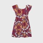 Girls' Button-front Flutter Sleeve Dress - Art Class