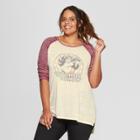 Women's 3/4 Sleeve Dc Comics Plus Size Wonder Woman Raglan Graphic T-shirt - (juniors') White