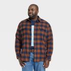 Men's Big & Tall Midweight Flannel Button-down Shirt - Goodfellow & Co Blue