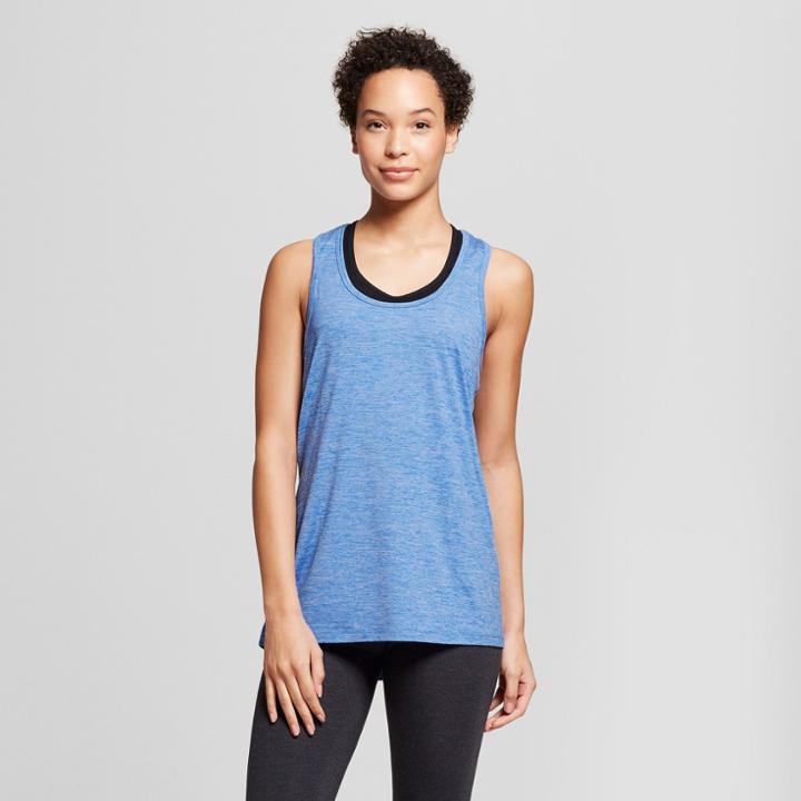 Women's Core Racerback Long Tank Top - C9 Champion Groove Blue Heather