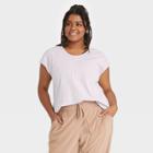 Women's Plus Size Cap Sleeve T-shirt - All In Motion Lavender