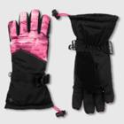 Girls' Printed Colorblock Ski Gloves - C9 Champion Black/pink 8-16, Girl's, Black Pink
