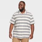 Men's Big & Tall Short Sleeve Knit Button-down Shirt - Goodfellow & Co Off-white