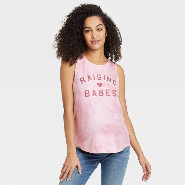 Graphic Baby In Bloom Maternity Tank Top - Isabel Maternity By Ingrid & Isabel Blush