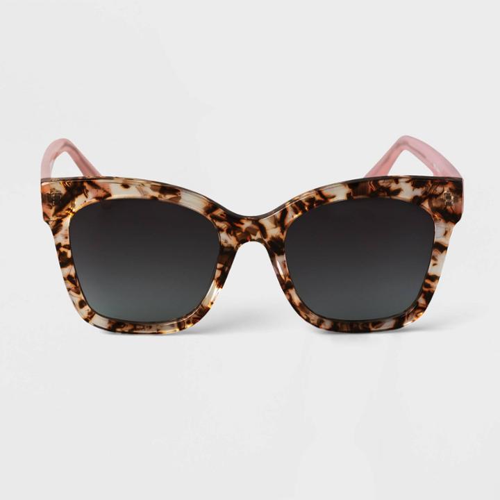 Women's Acetate Square Sunglasses - A New Day Brown