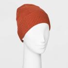 Women's Fine Gauge Knit Beanie - A New Day Orange One Size, Foxtail Orange