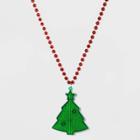 Charlotte Christmas Tree Light Up Pendant Necklace - Red/green