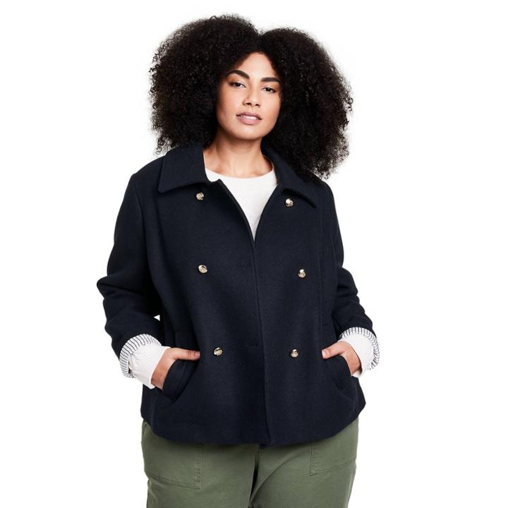 Women's Plus Size Cropped Pea Coat - Nili Lotan X Target Navy