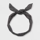 Girls' Matte Satin Stripe Headwrap - Art Class Black