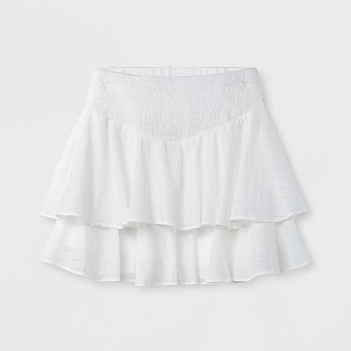 Girls' Tiered Skirt - Art Class White