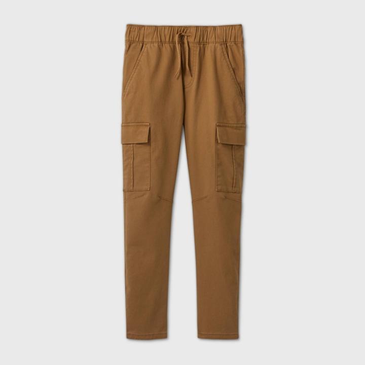 Boys' Stretch Pull-on Cargo Jogger Fit Pants - Cat & Jack Brown