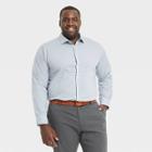 Men's Tall Checked Standard Fit Performance Dress Long Sleeve Button-down Shirt - Goodfellow & Co Aqua Blue/checked
