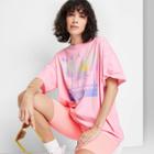 Women's Short Sleeve Oversized T-shirt - Wild Fable Pink