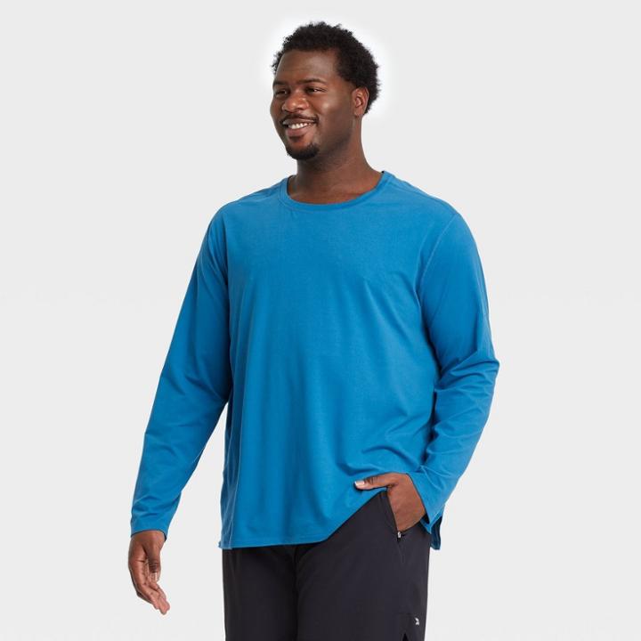 Men's Big & Tall Long Sleeve Performance T-shirt - All In Motion Blue