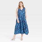 Women's Plus Size Sleeveless Dress - Who What Wear Blue Floral