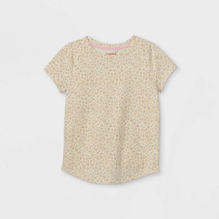 Girls' Printed Short Sleeve T-shirt - Cat & Jack Sand