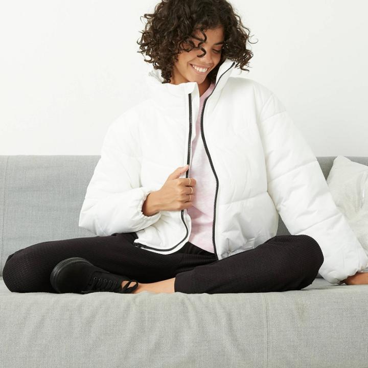 Women's Puffer Jacket - Wild Fable White