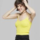 Women's Crochet V-neck Tank Top - Wild Fable Yellow