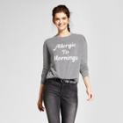 Women's Allergic To Mornings Graphic Pullover Sweatshirt - Fifth Sun (juniors') Gray