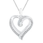 Target 0.030 Ct. T.w. Round White Diamond Prong Set Heart Pendant In Sterling Silver (ij-i2-i3), Girl's