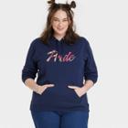 Pride Ph By The Phluid Project Adult Plus Size Pride Flags Hoodie - Navy Blue