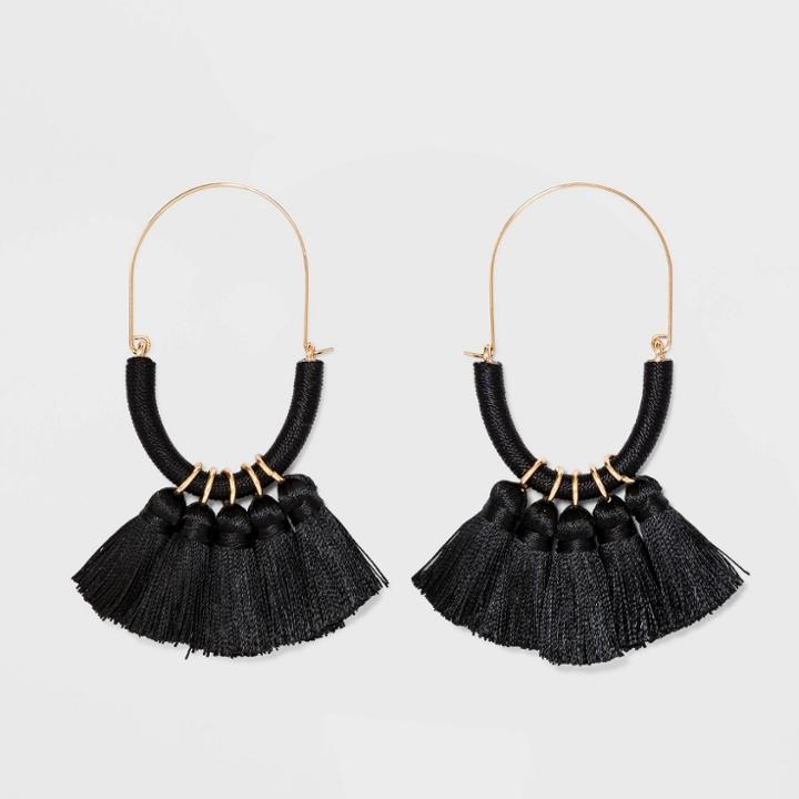 Sugarfix By Baublebar Multi-tassel Threader Earrings - Black