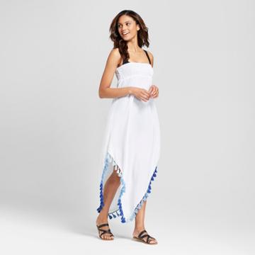 Mango Reef Women's Tube Tassel Trim Midi Cover Up Dress - White
