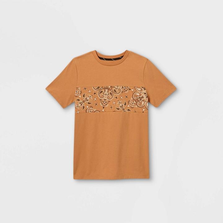 Boys' Bandana Print Short Sleeve T-shirt - Art Class Khaki