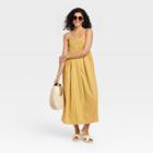 Women's Spaghetti Strap Smocked Dress - A New Day Yellow