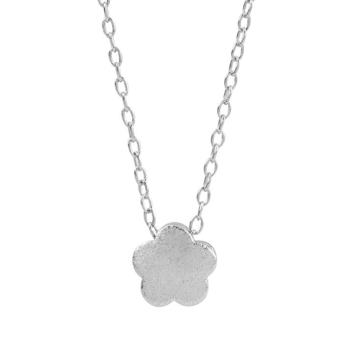 Women's Journee Collection Flower Pendant Necklace In Sterling Silver -