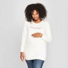 Maternity Embroidered Sweatshirt - Isabel Maternity By Ingrid & Isabel Cream M, Women's, White