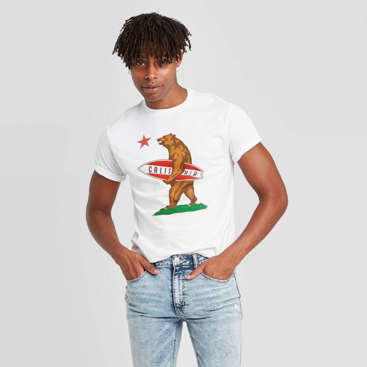 Men's Short Sleeve Surf Republic Graphic T-shirt - Awake White