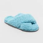Women's Paris Crossband Faux Shearling Slippers - Stars Above Blue