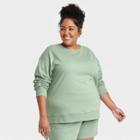 Women's Plus Size Fleece Lounge Sweatshirt - Ava & Viv Green X