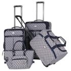 American Flyer Signature 4-piece 24, 20, 18& 12 Soft Luggage Set - Navy, Blue