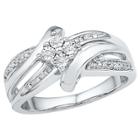 Target 1/20 Ct. T.w. Round Diamond Prong, Miracle And Nick Set Fashion Ring In Sterling Silver (5.5), Women's, White