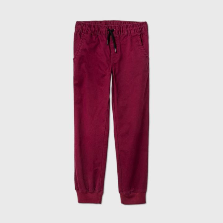 Boys' Stretch Pull-on Jogger Fit Pants - Cat & Jack Burgundy