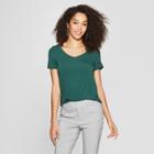 Women's Any Day Short Sleeve V-neck T-shirt - A New Day Green Heather