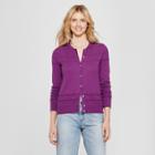 Women's Long Sleeve Any Day Cardigan - A New Day Purple Xs,