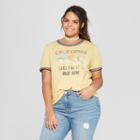 Women's Plus Size Short Sleeve California Long Way Graphic T-shirt - Zoe+liv (juniors') - Yellow