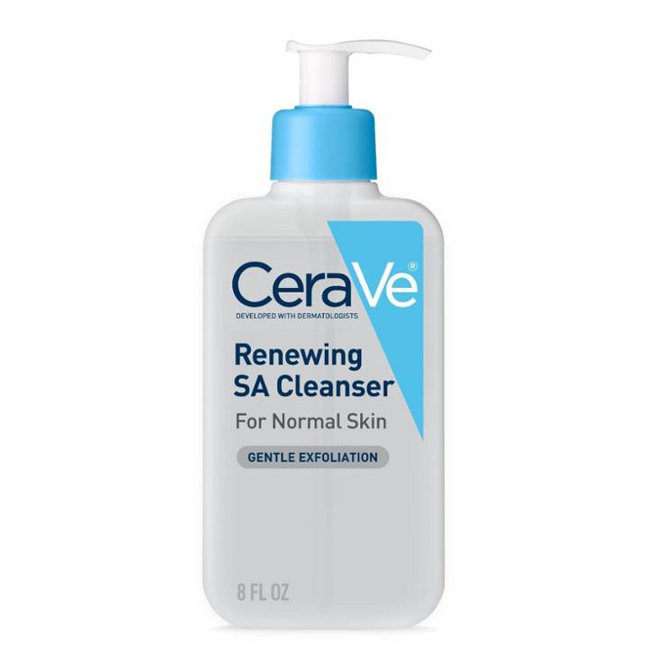 Cerave Face Renewing Sa Cleanser, Salicylic Acid Cleanser With Hyaluronic Acid, Niacinamide & Ceramides