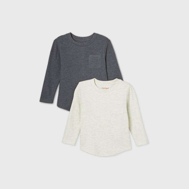 Toddler Boys' 2pk Ottoman Knit T-shirt - Cat & Jack Cream