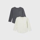 Toddler Boys' 2pk Ottoman Knit T-shirt - Cat & Jack Cream