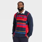 Houston White Adult Plus Size Long Sleeve Rugby Polo Shirt - Blue