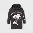 Peanuts Girls' Snoopy 'more Flowers' Hooded Dress - Gray