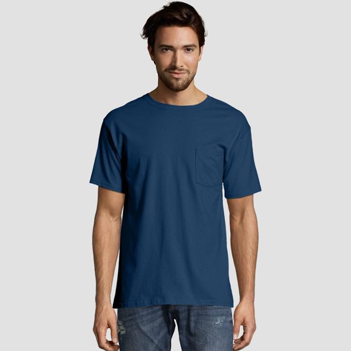 Hanes Men's Short Sleeve 2pk Heavy Weight Crew T-shirt - Navy (blue)